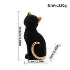 Decorative Cat Figurine Silver Black | Thrascher