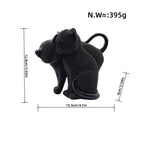 Decorative Cat Figurine Silver Black | Thrascher