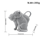 Decorative Cat Figurine Silver Black | Thrascher