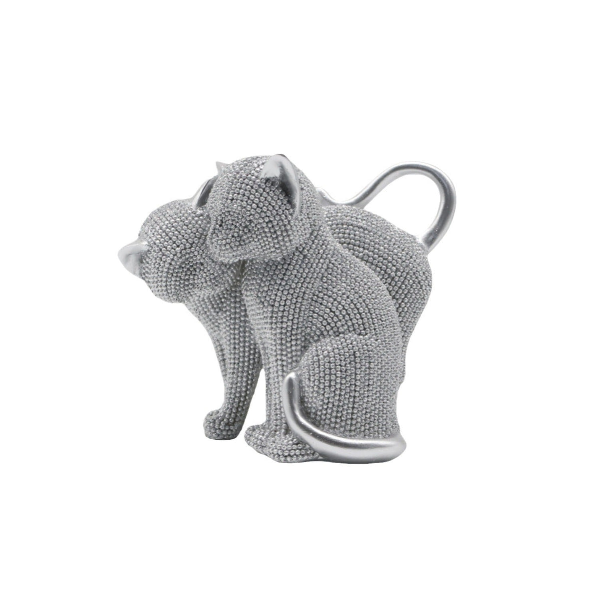 Decorative Cat Figurine Silver Black | Thrascher