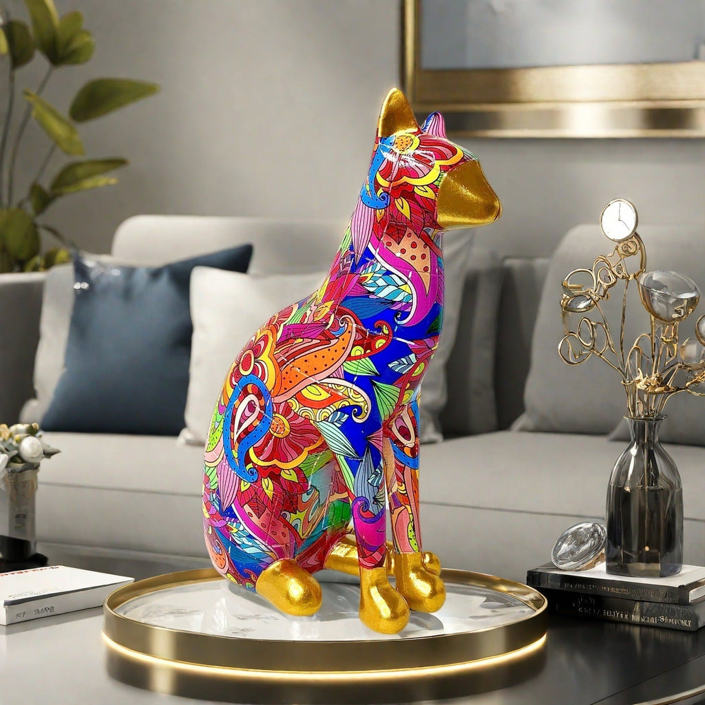 Decorative Cat Statue in Modern Art Style | Thrascher