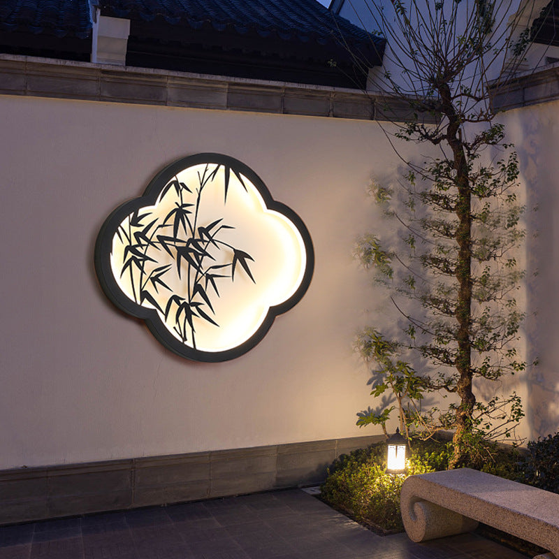 Decorative Cloud-Shaped LED Wall Lamp with Bamboo Silhouette | Thrascher