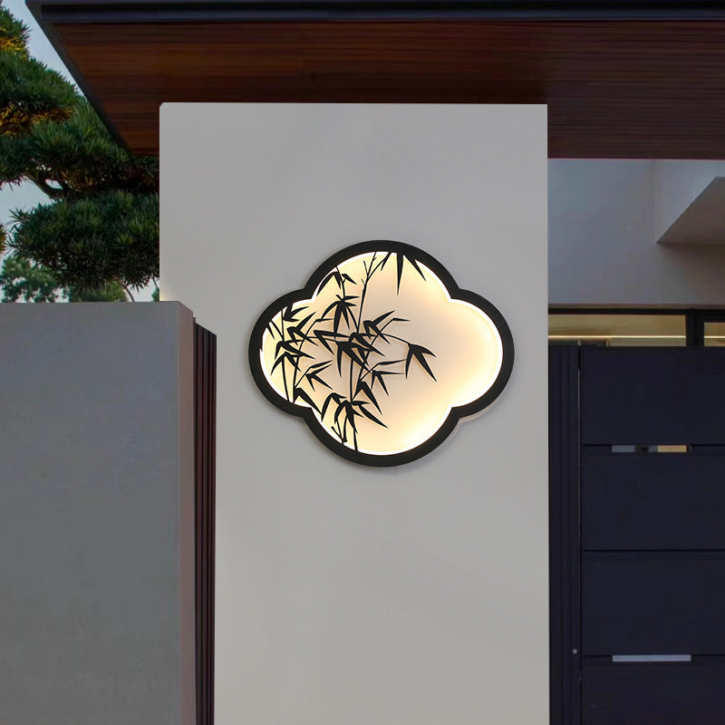 Decorative Cloud-Shaped LED Wall Lamp with Bamboo Silhouette | Thrascher