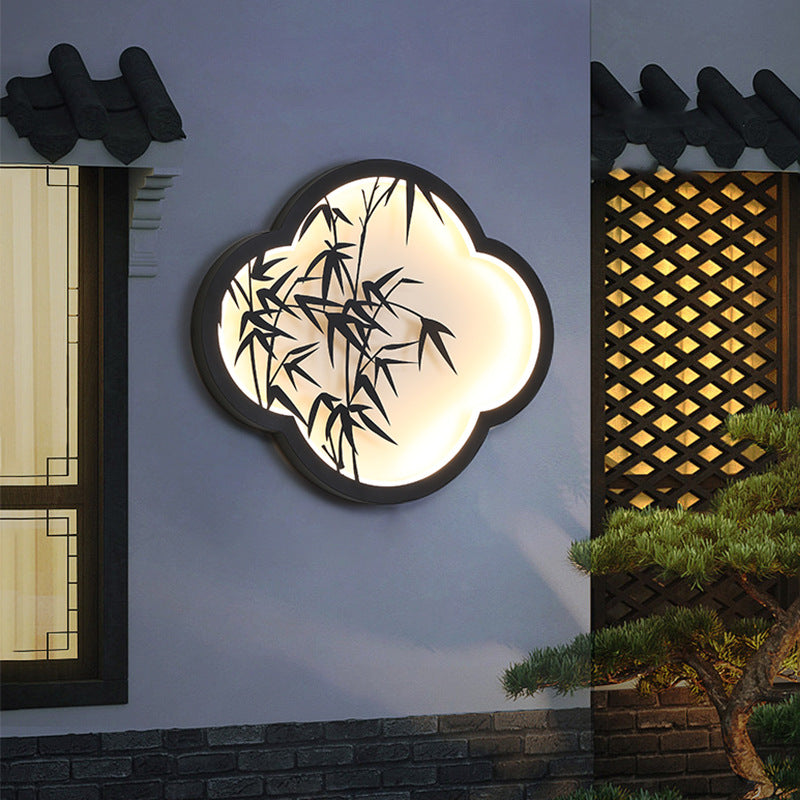 Decorative Cloud-Shaped LED Wall Lamp with Bamboo Silhouette | Thrascher