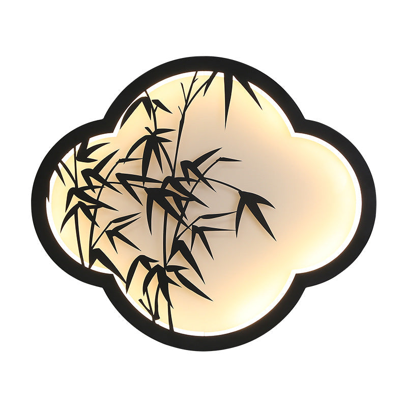 Decorative Cloud-Shaped LED Wall Lamp with Bamboo Silhouette | Thrascher