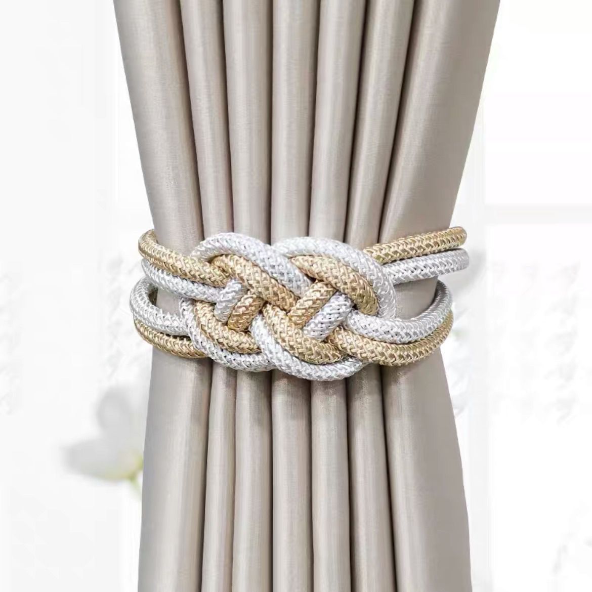 Decorative Curtain Tieback with Braided Design | Thrascher