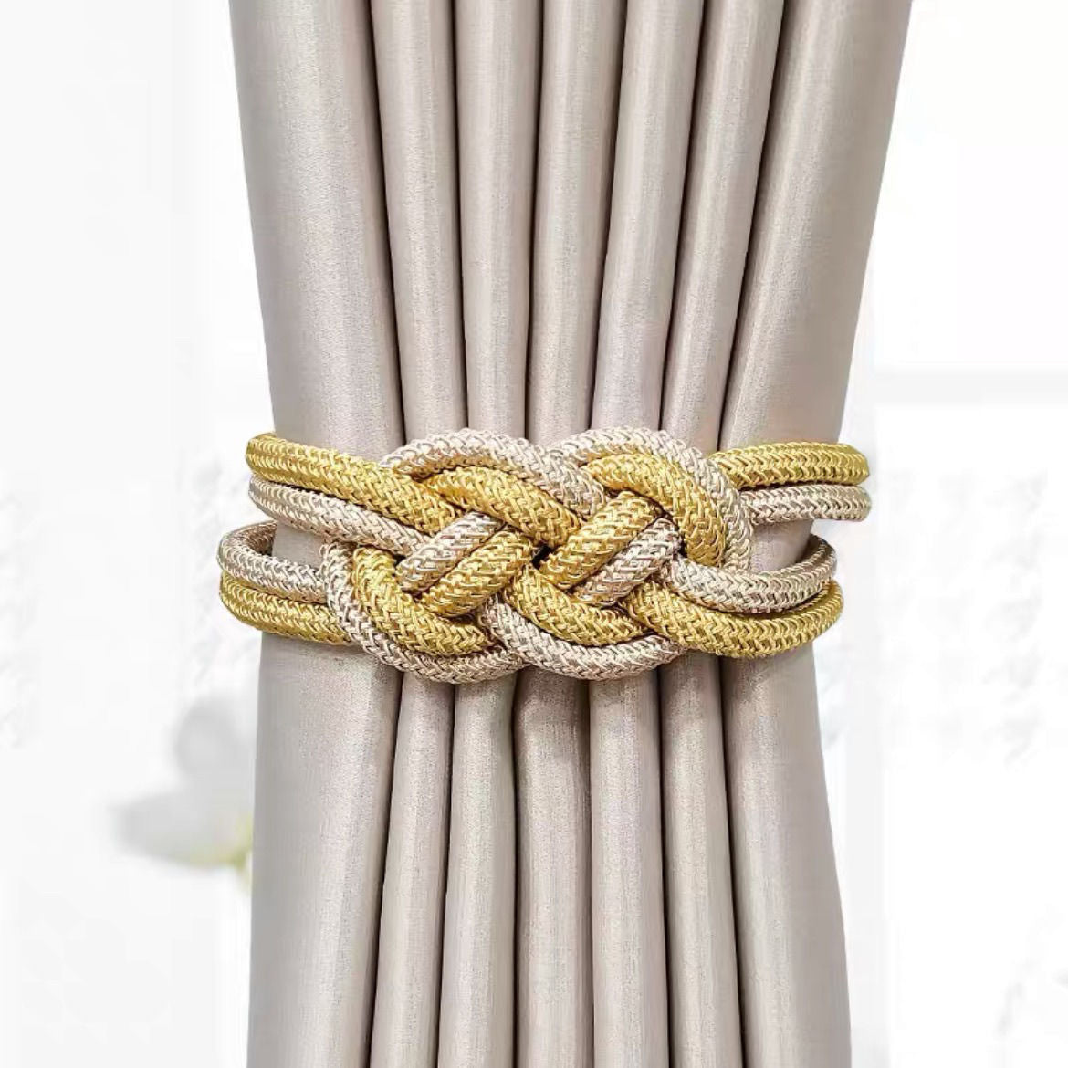 Decorative Curtain Tieback with Braided Design | Thrascher