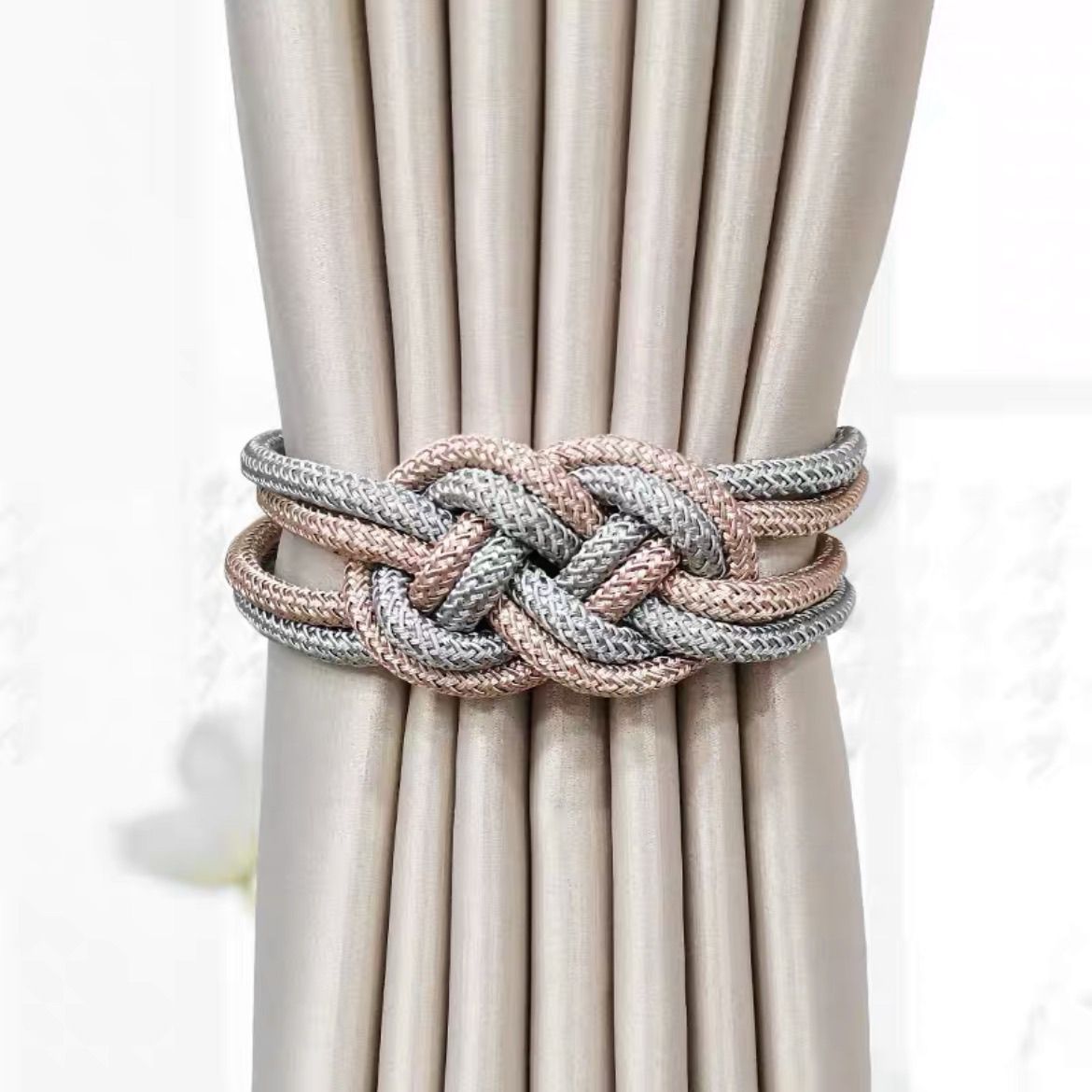 Decorative Curtain Tieback with Braided Design | Thrascher