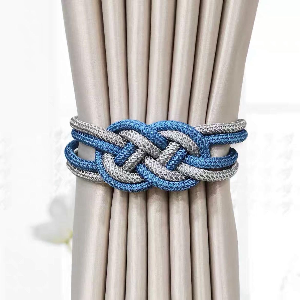 Decorative Curtain Tieback with Braided Design | Thrascher