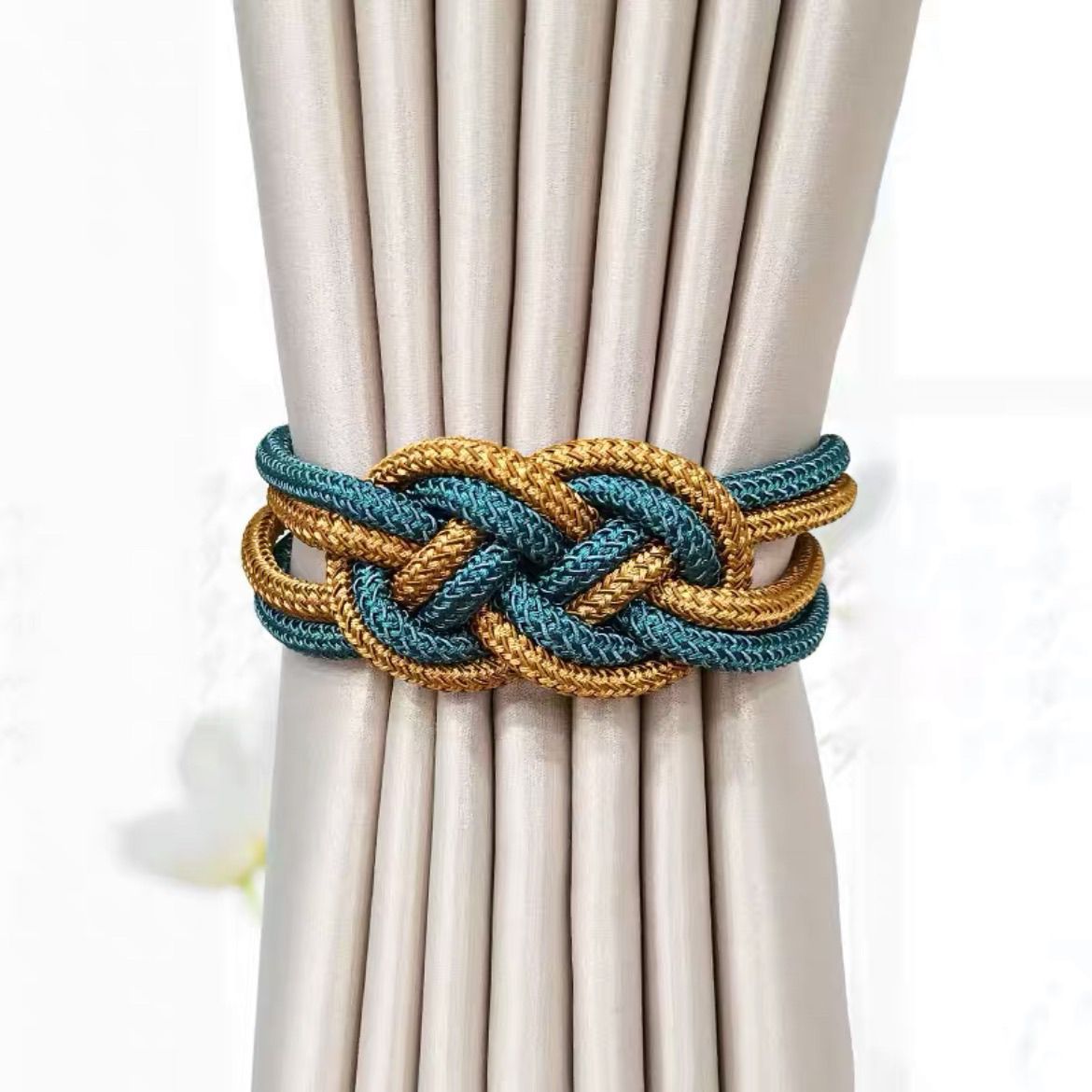 Decorative Curtain Tieback with Braided Design | Thrascher