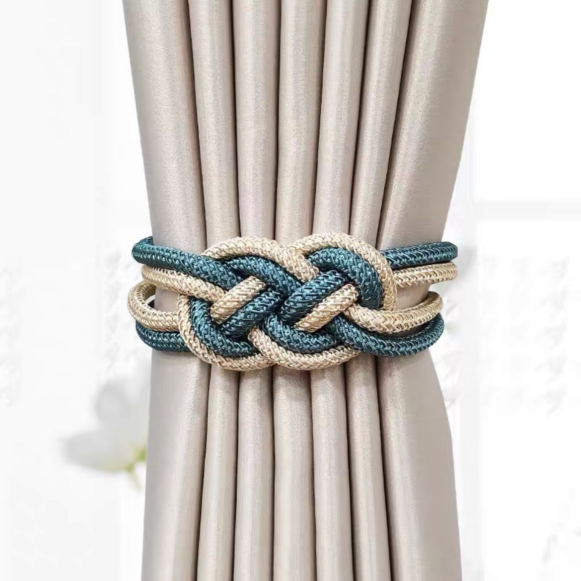 Decorative Curtain Tieback with Braided Design | Thrascher