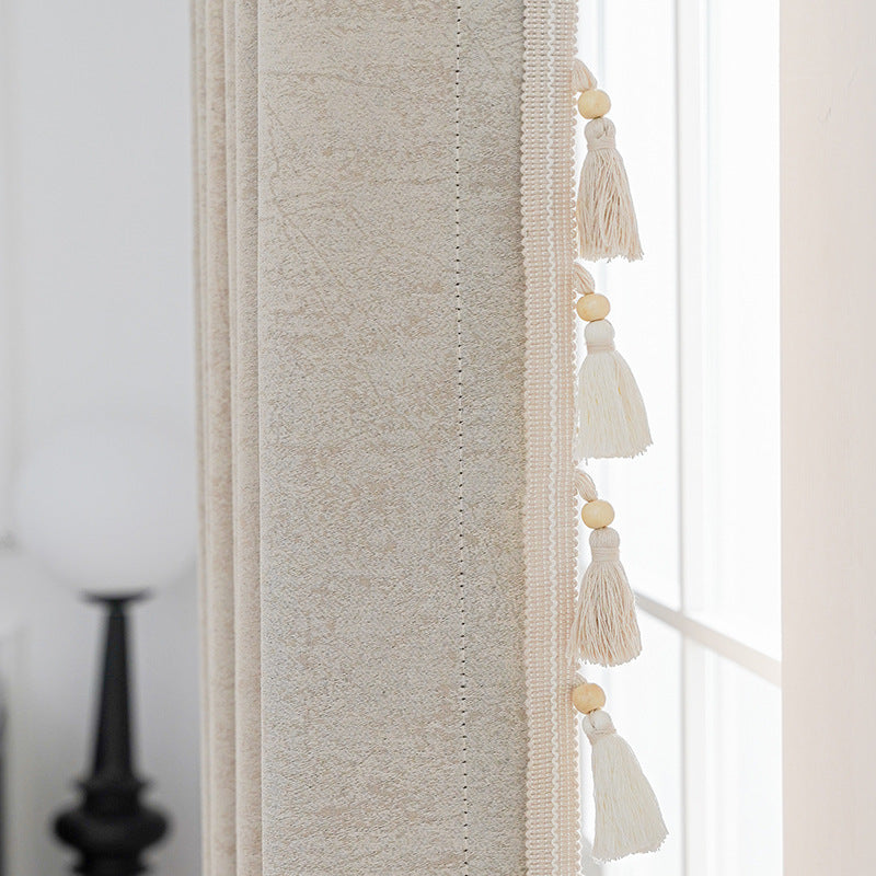 Decorative Curtain with Tassel Trim | Thrascher