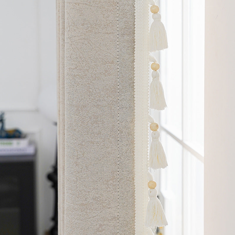 Decorative Curtain with Tassel Trim | Thrascher