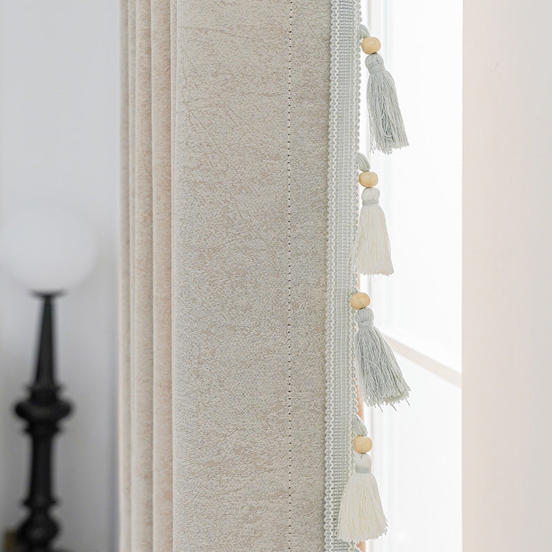 Decorative Curtain with Tassel Trim | Thrascher