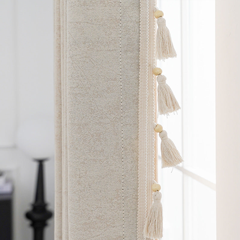 Decorative Curtain with Tassel Trim | Thrascher