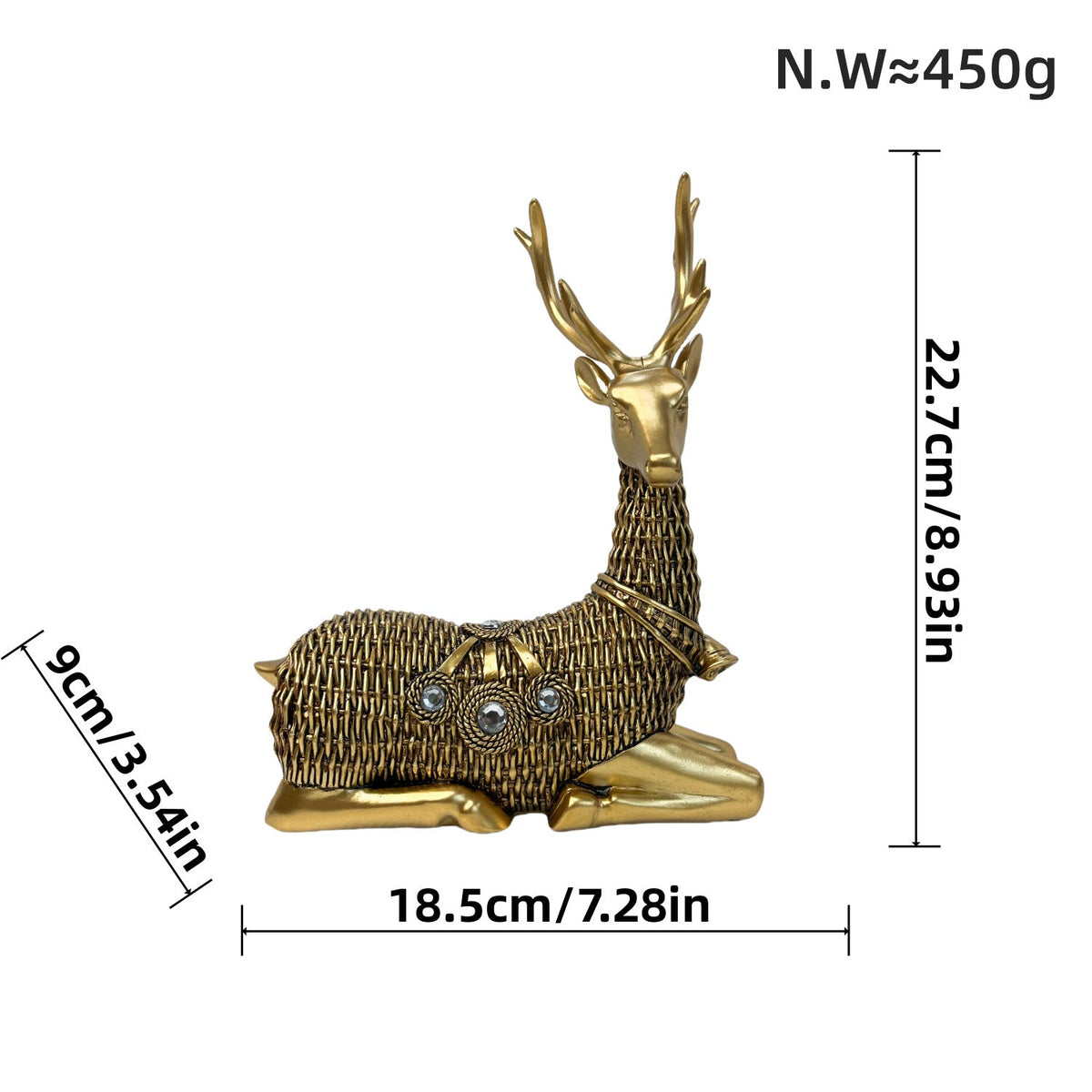 Decorative Deer Figurine with Glitter Details | Thrascher