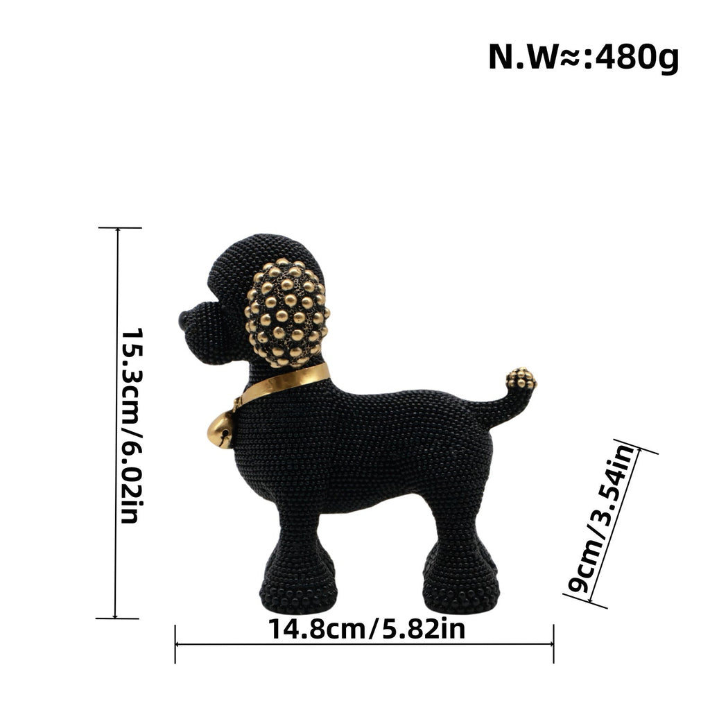 Decorative Dog Sculpture Silver Black | Thrascher