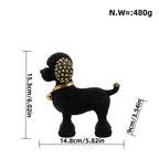 Decorative Dog Sculpture Silver Black | Thrascher