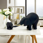 Decorative Elephant Family Sculpture | Thrascher