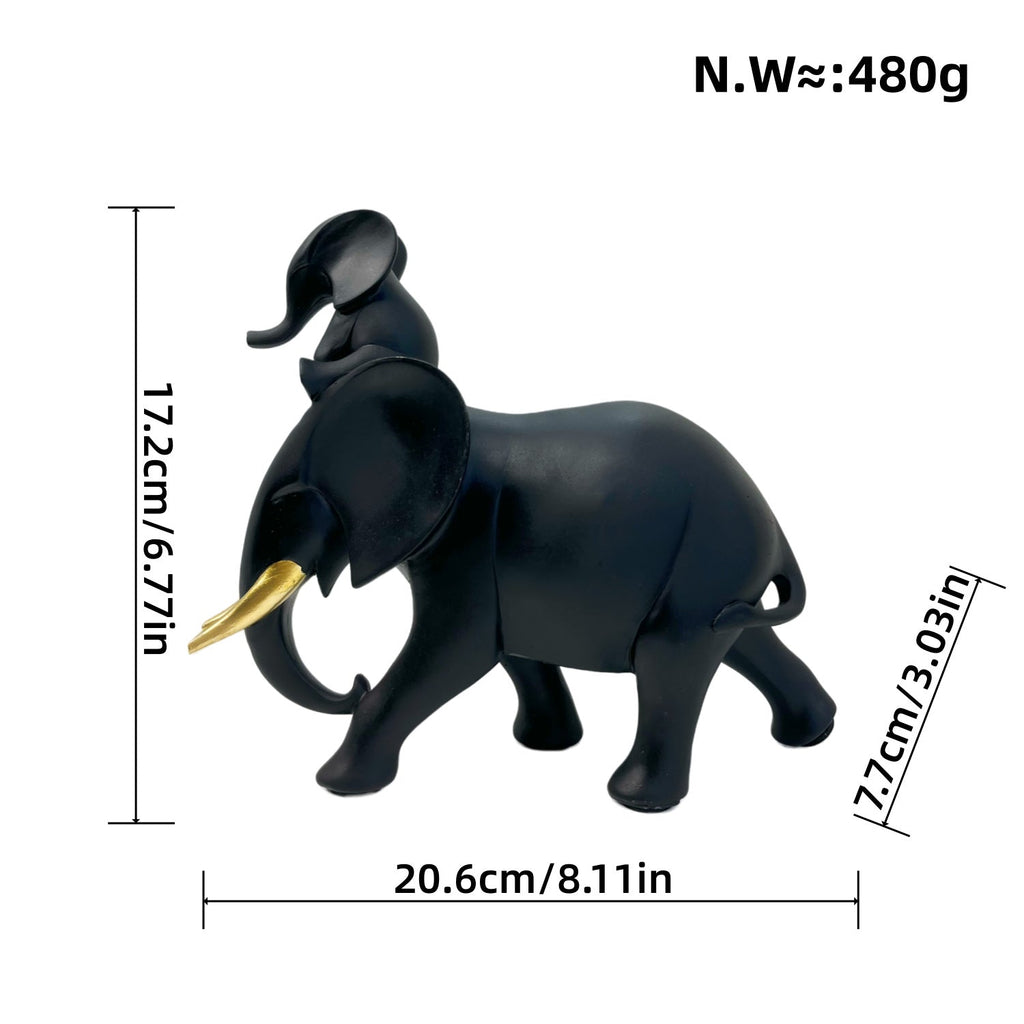 Decorative Elephant Family Sculpture | Thrascher