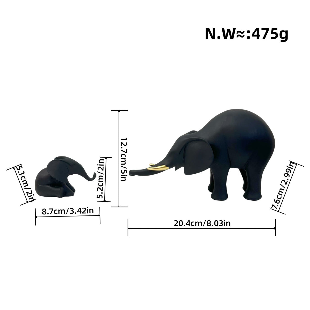Decorative Elephant Family Sculpture | Thrascher