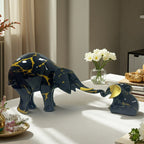 Decorative Elephant Figurine Soft Textile Ceramic | Thrascher
