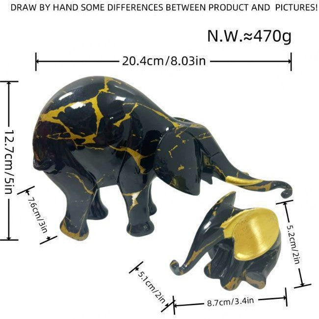 Decorative Elephant Figurine Soft Textile Ceramic | Thrascher