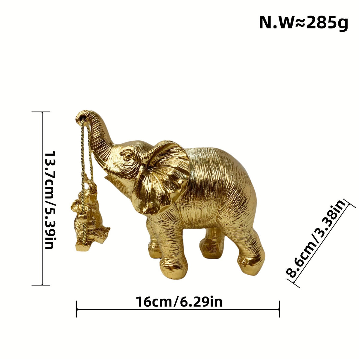 Decorative Elephant Figurine with Child | Thrascher