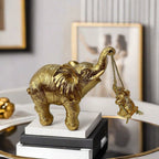 Decorative Elephant Figurine with Child | Thrascher