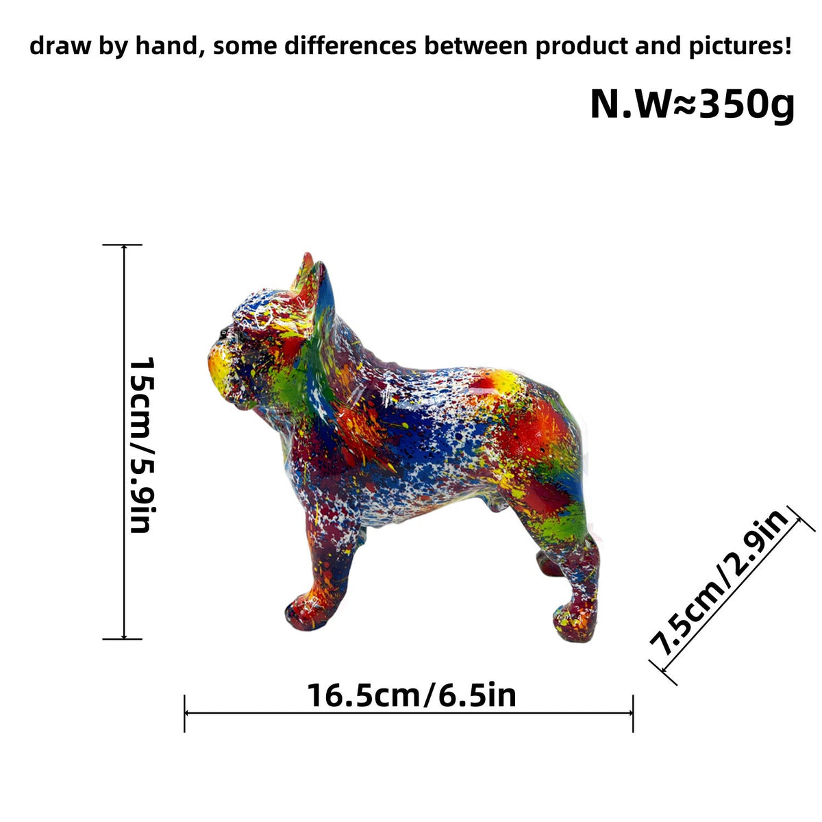 Decorative Figure of a French Bulldog Ceramic Handcrafted | Thrascher
