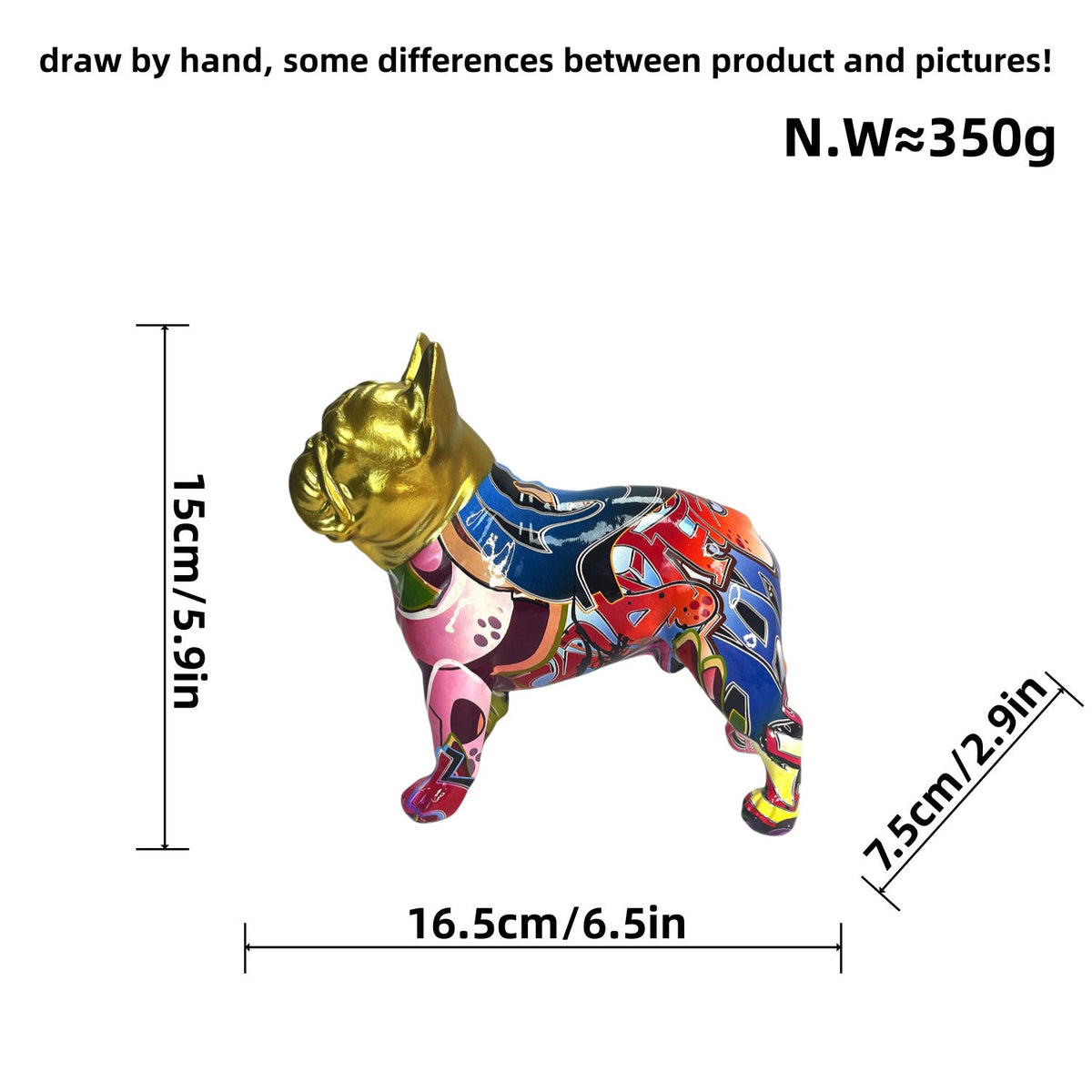 Decorative Figure of a French Bulldog Ceramic Handcrafted | Thrascher