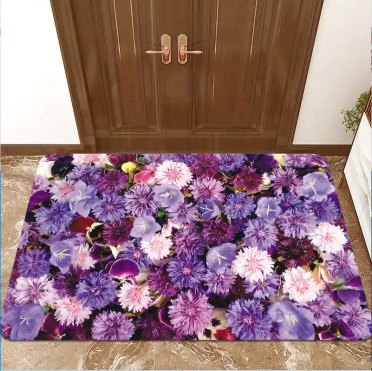 Decorative Floral Area Mat Non Slip | Thrascher