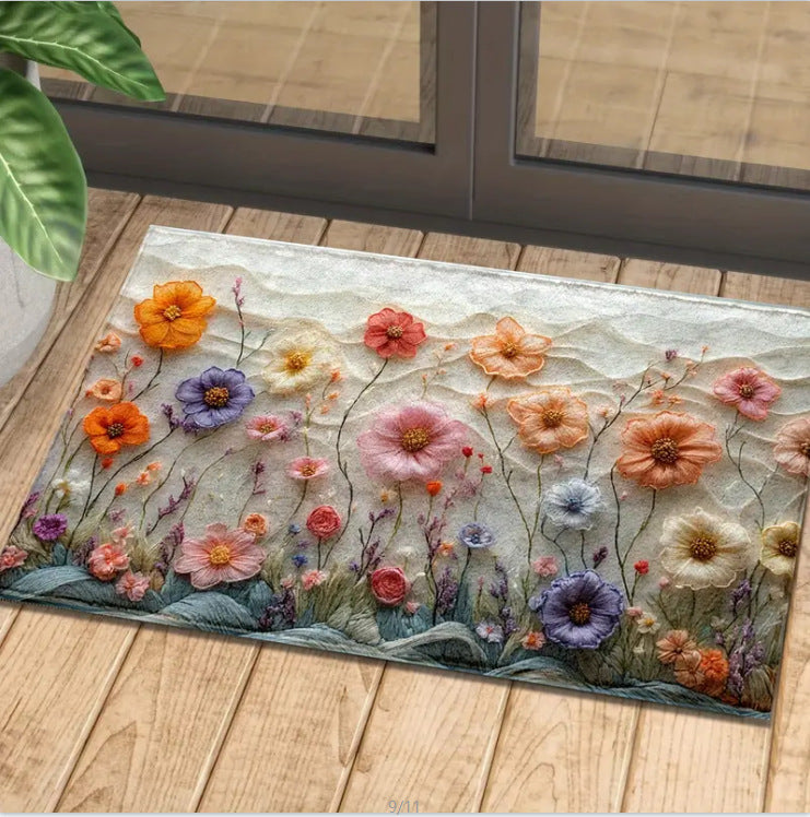 Decorative Floral Area Mat Non Slip | Thrascher