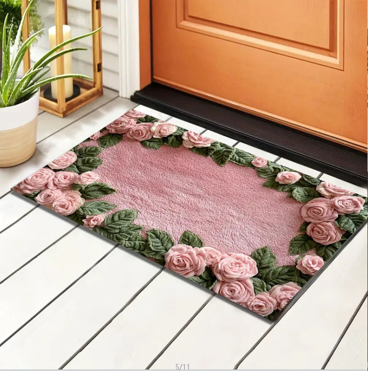 Decorative Floral Area Mat Non Slip | Thrascher