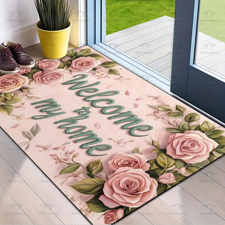 Decorative Floral Area Mat Non Slip | Thrascher
