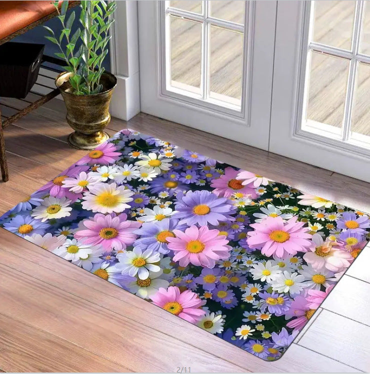Decorative Floral Area Mat Non Slip | Thrascher