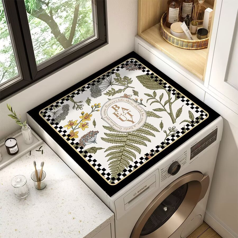 Decorative Floral Laundry Room Counter Mat | Thrascher