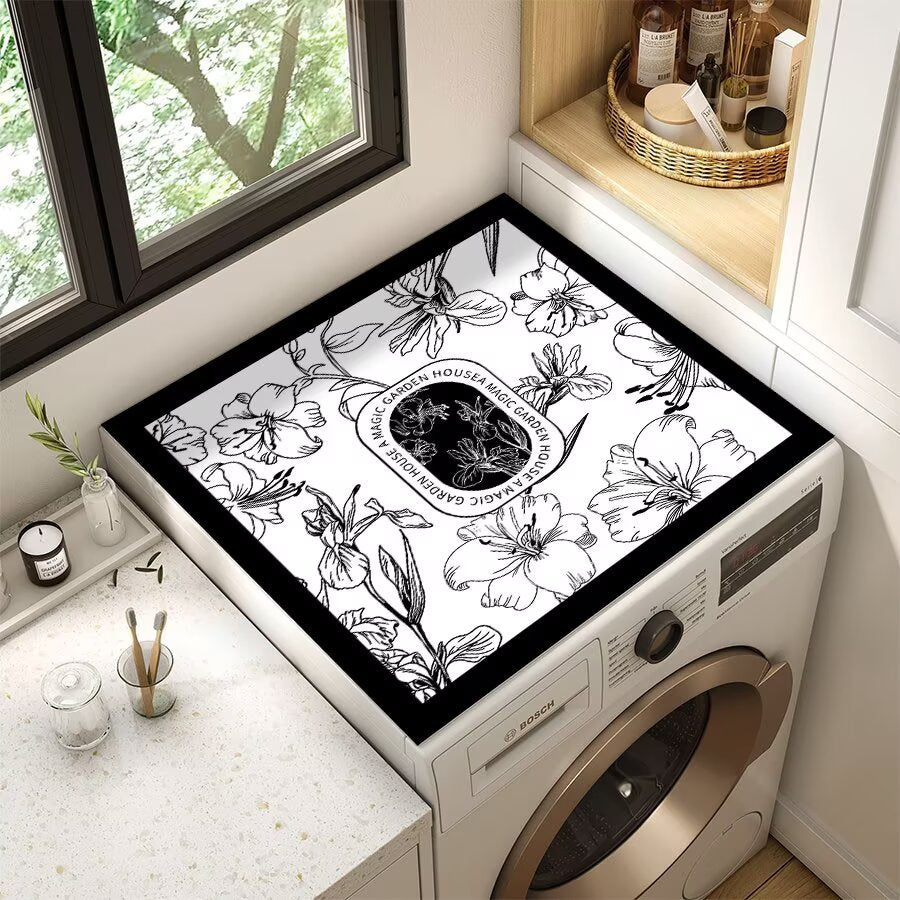 Decorative Floral Laundry Room Counter Mat | Thrascher
