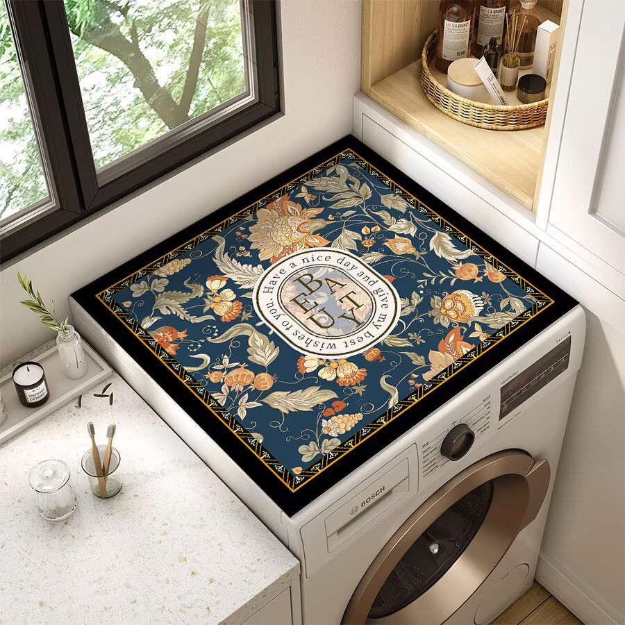 Decorative Floral Laundry Room Counter Mat | Thrascher