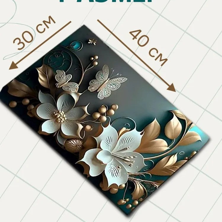 Decorative Floral Memory Foam Area Mat | Thrascher