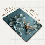 Decorative Floral Memory Foam Area Mat | Thrascher