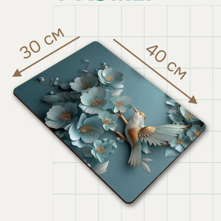 Decorative Floral Memory Foam Area Mat | Thrascher