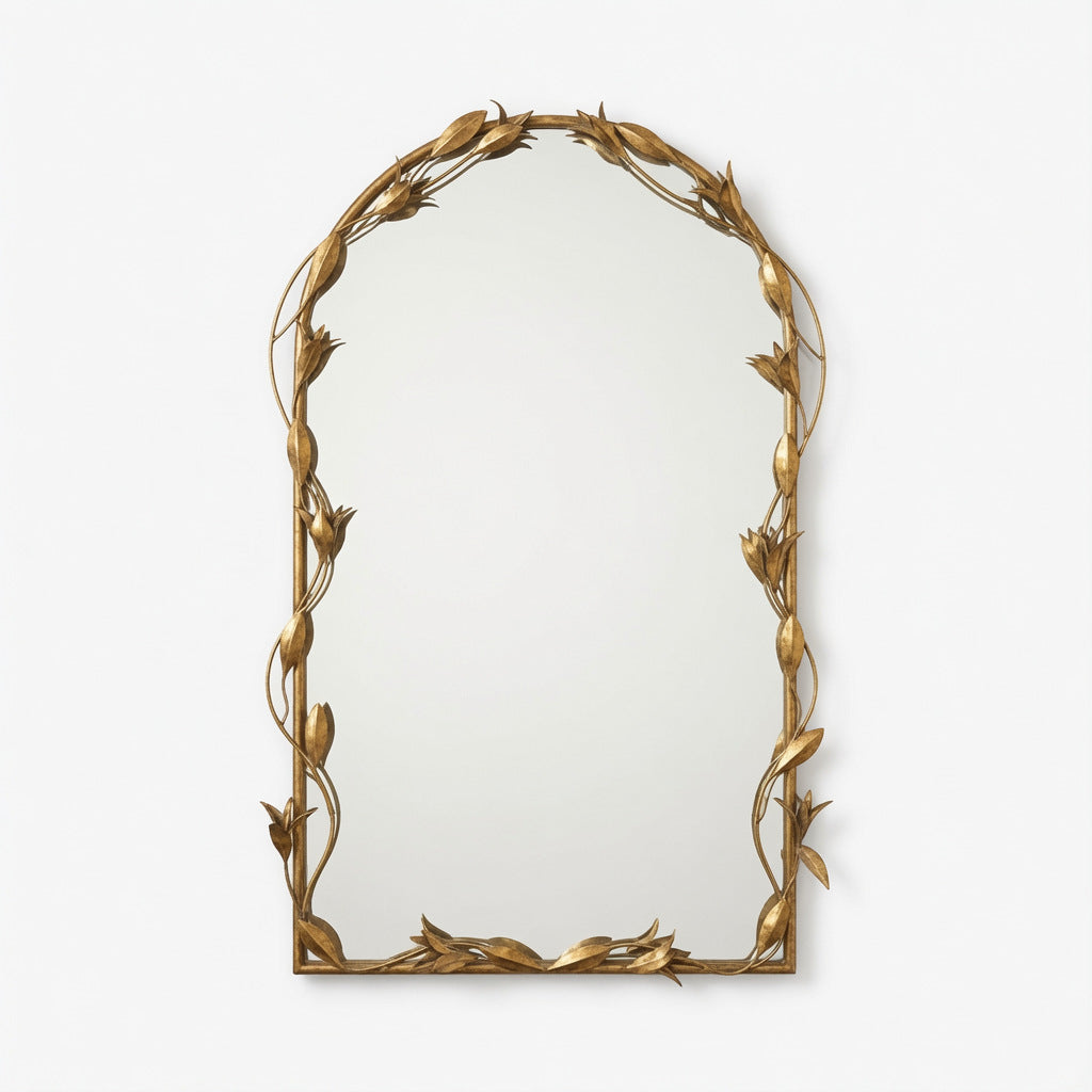 Decorative Floral Wall Mirror Rustic Design | Thrascher