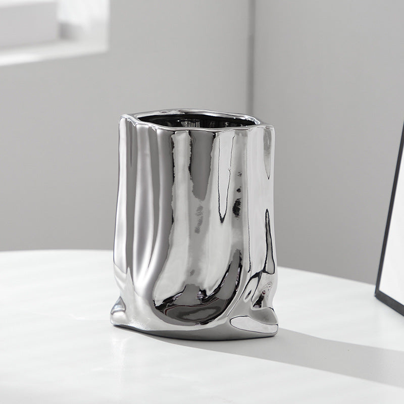 Decorative Flower Pot Silver | Thrascher