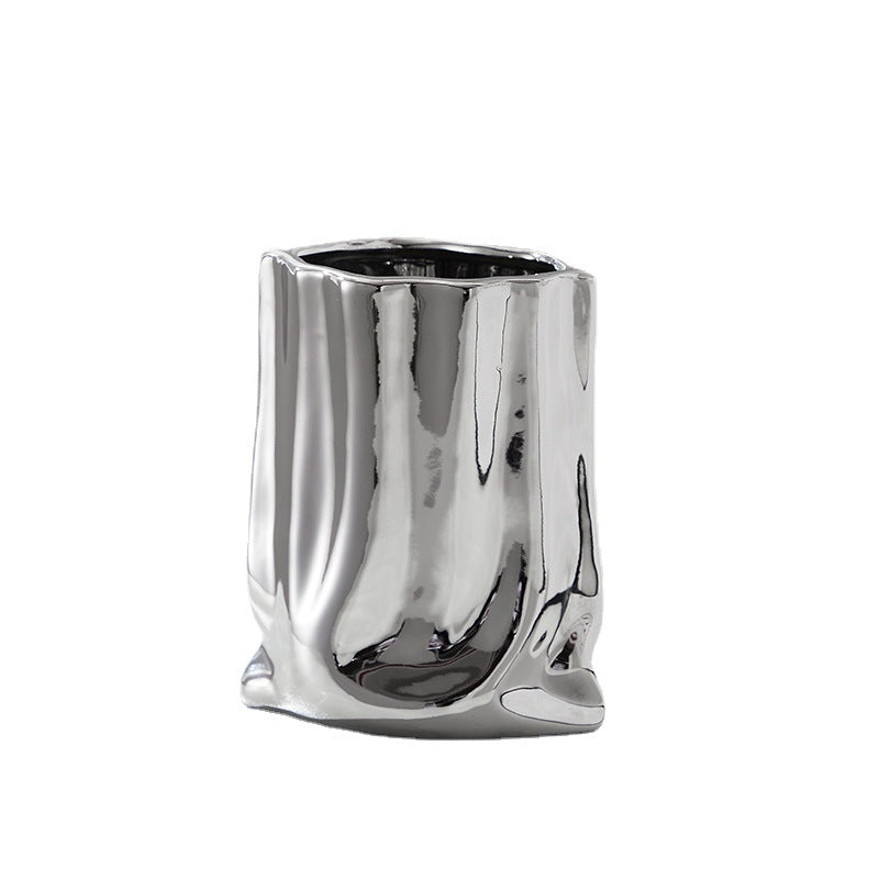Decorative Flower Pot Silver | Thrascher