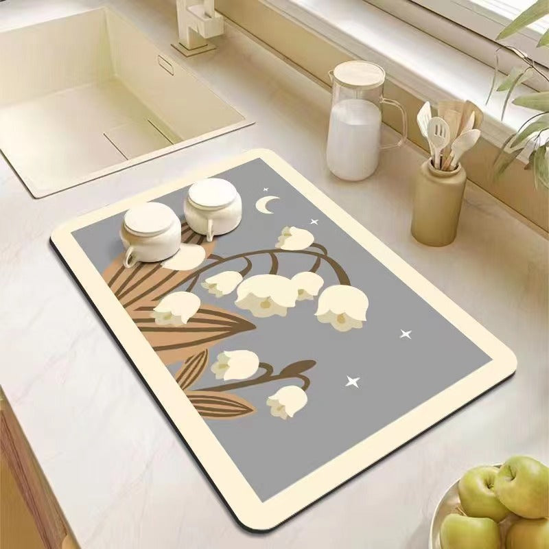 Decorative Kitchen Floor Mat Green Yellow Pink | Thrascher