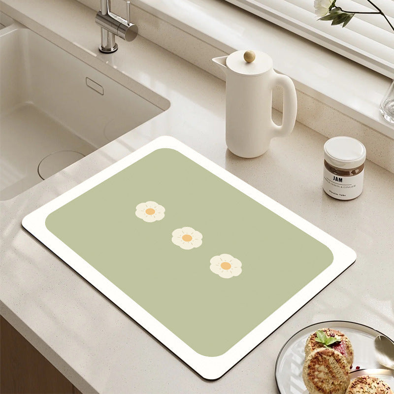 Decorative Kitchen Floor Mat Green Yellow Pink | Thrascher