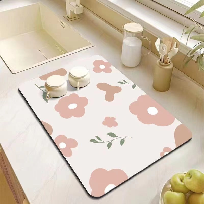 Decorative Kitchen Floor Mat Green Yellow Pink | Thrascher