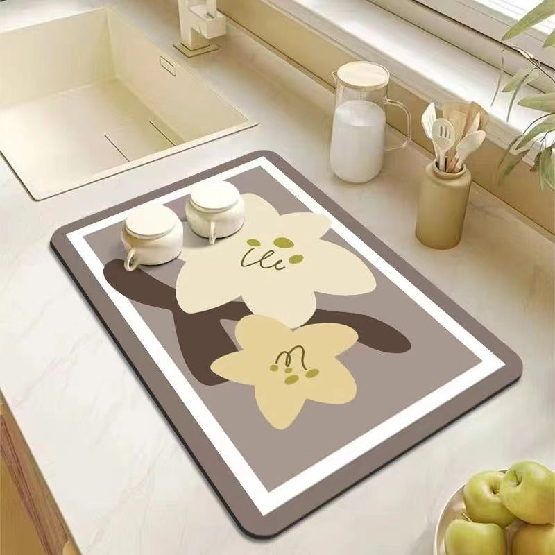 Decorative Kitchen Floor Mat Green Yellow Pink | Thrascher