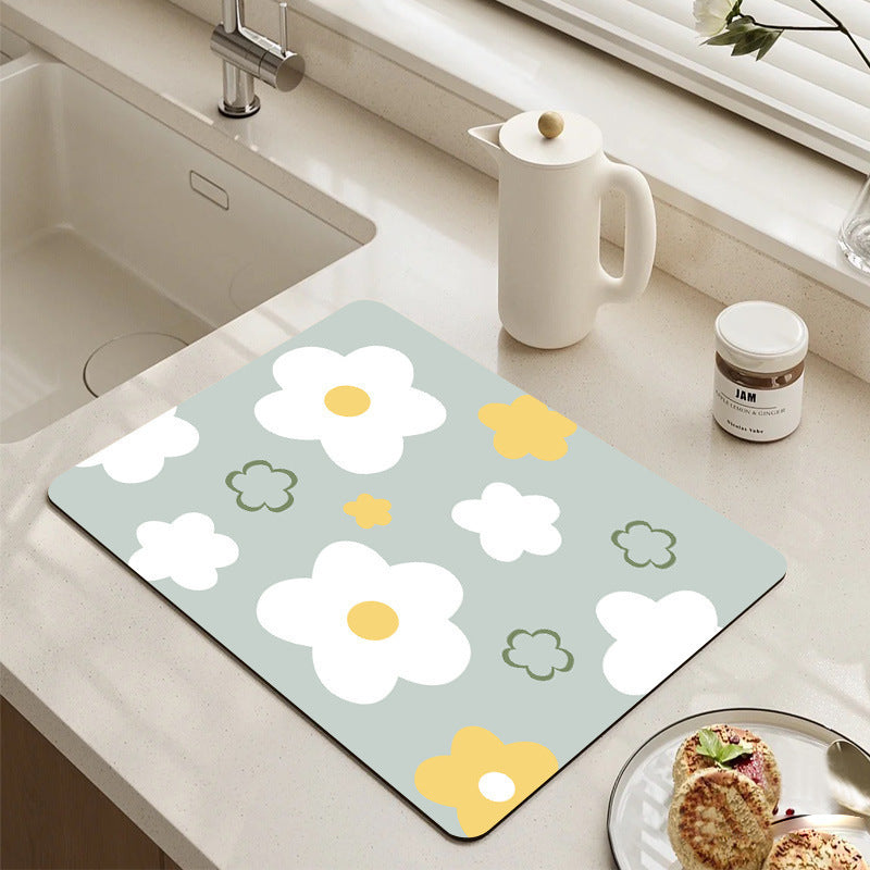 Decorative Kitchen Floor Mat Green Yellow Pink | Thrascher